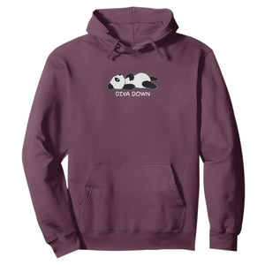 Diva Down Hoodie Funny Lazy Panda Meme TS14 Maroon Print Your Wear