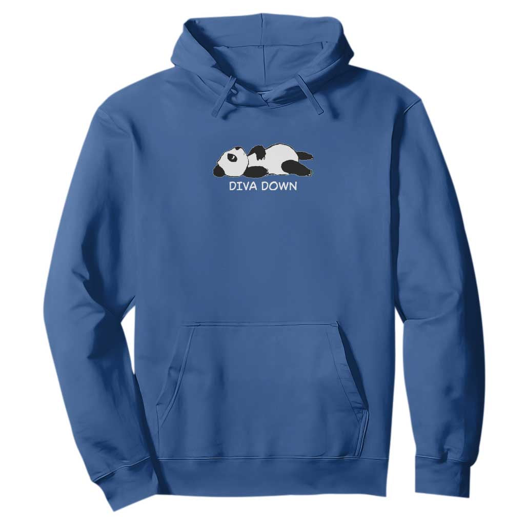 Diva Down Hoodie Funny Lazy Panda Meme TS14 Royal Blue Print Your Wear
