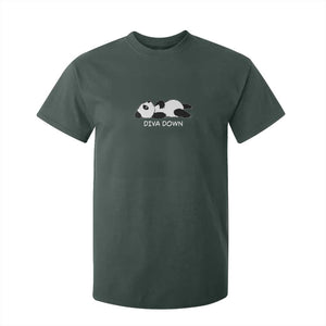 Diva Down T Shirt For Kid Funny Lazy Panda Meme TS14 Dark Forest Green Print Your Wear