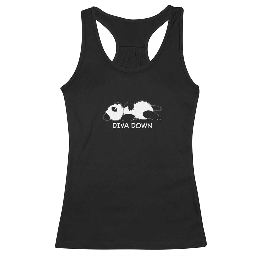 Diva Down Racerback Tank Top Funny Lazy Panda Meme TS14 Black Print Your Wear