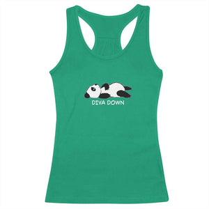 Diva Down Racerback Tank Top Funny Lazy Panda Meme TS14 Irish Green Print Your Wear