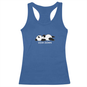 Diva Down Racerback Tank Top Funny Lazy Panda Meme TS14 Royal Blue Print Your Wear