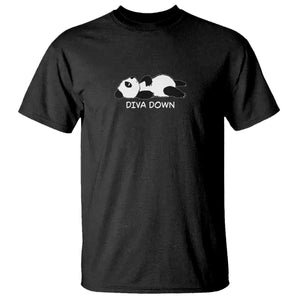 Diva Down T Shirt Funny Lazy Panda Meme TS14 Black Print Your Wear