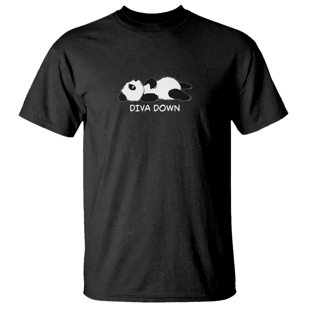 Diva Down T Shirt Funny Lazy Panda Meme TS14 Black Print Your Wear