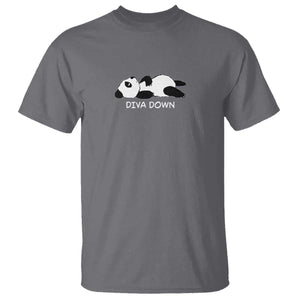 Diva Down T Shirt Funny Lazy Panda Meme TS14 Charcoal Print Your Wear