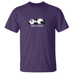 Diva Down T Shirt Funny Lazy Panda Meme TS14 Purple Print Your Wear