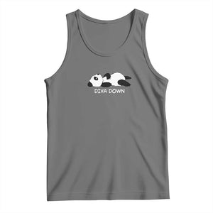 Diva Down Tank Top Funny Lazy Panda Meme TS14 Black Heather Print Your Wear
