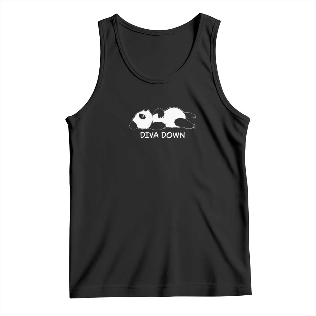 Diva Down Tank Top Funny Lazy Panda Meme TS14 Black Print Your Wear
