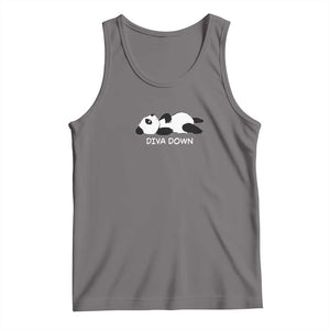 Diva Down Tank Top Funny Lazy Panda Meme TS14 Deep Heather Print Your Wear