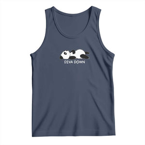 Diva Down Tank Top Funny Lazy Panda Meme TS14 Navy Print Your Wear