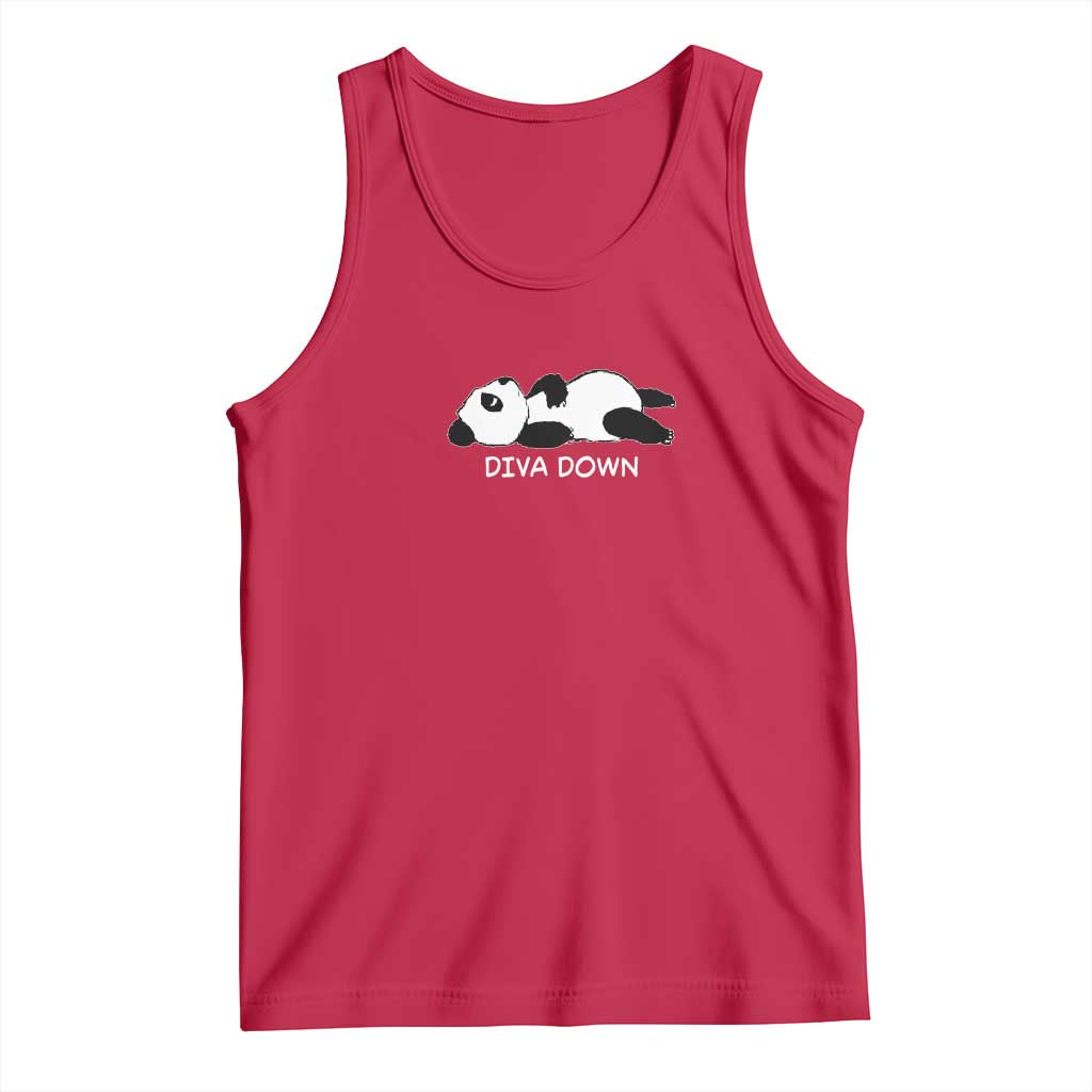 Diva Down Tank Top Funny Lazy Panda Meme TS14 Red Print Your Wear