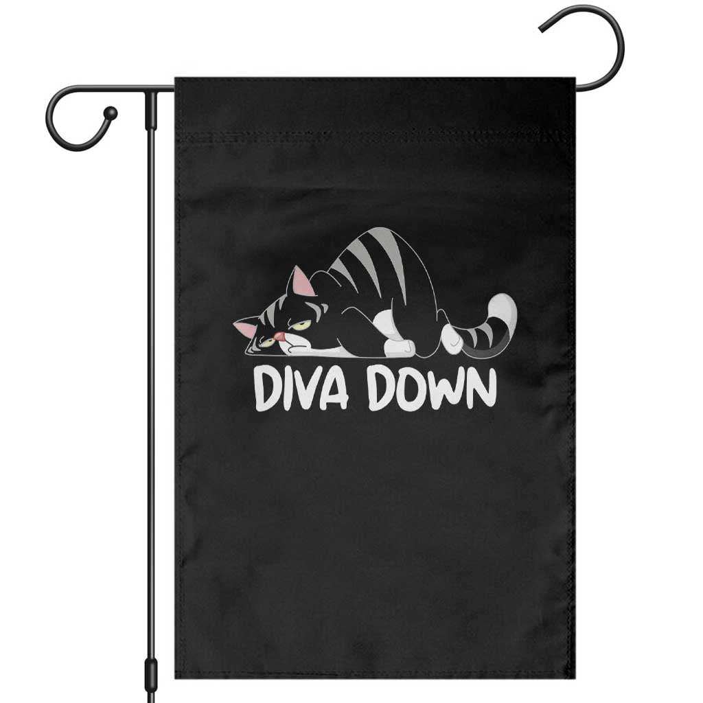 Diva Down Garden Flag Funny Sarcastic Cat Meme TS14 Black Print Your Wear
