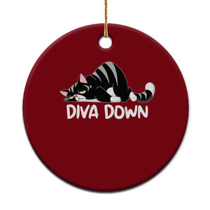 Diva Down Ceramic Ornament Funny Sarcastic Cat Meme TS14 1pc Red Print Your Wear