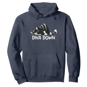 Diva Down Hoodie Funny Sarcastic Cat Meme TS14 Navy Print Your Wear