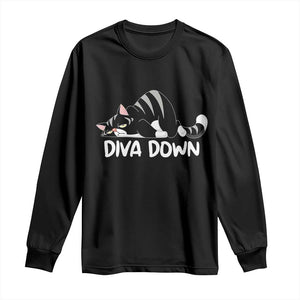 Diva Down Long Sleeve Shirt Funny Sarcastic Cat Meme TS14 Black Print Your Wear