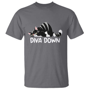Diva Down T Shirt Funny Sarcastic Cat Meme TS14 Charcoal Print Your Wear