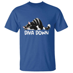 Diva Down T Shirt Funny Sarcastic Cat Meme TS14 Royal Blue Print Your Wear