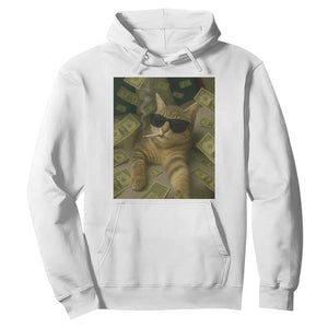 Funny Smoking Cat Selfie Meme Hoodie Gen Z Joke TS14 White Print Your Wear
