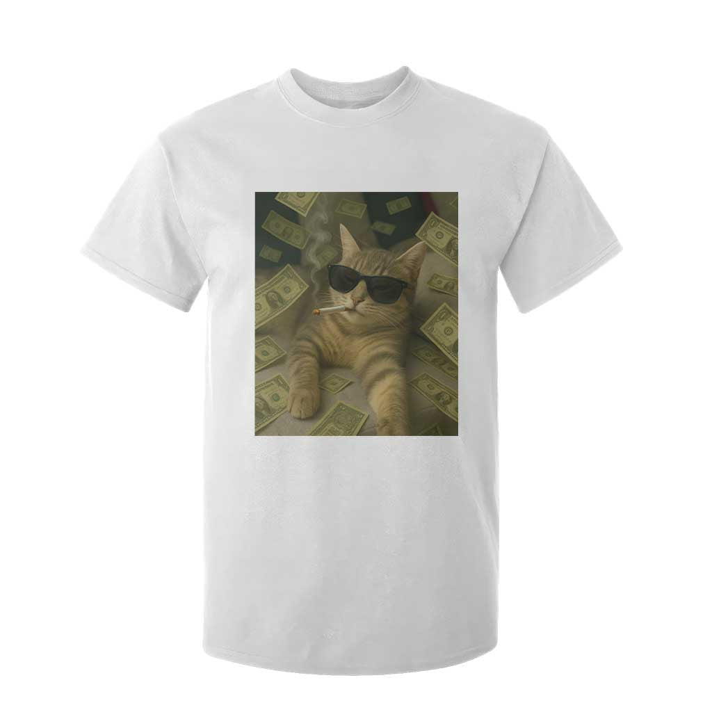 Funny Smoking Cat Selfie Meme T Shirt For Kid Gen Z Joke TS14 White Print Your Wear