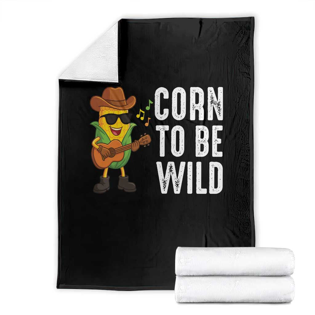 Corn To Be Wild Throw Blanket Funny Cowboy Cornboy TS14 Black Print Your Wear