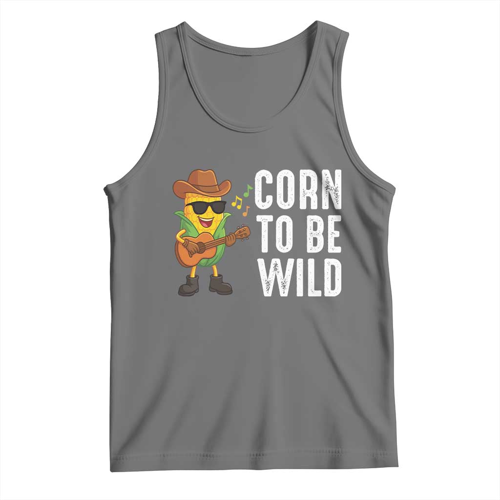 Corn To Be Wild Tank Top Funny Cowboy Cornboy TS14 Black Heather Print Your Wear