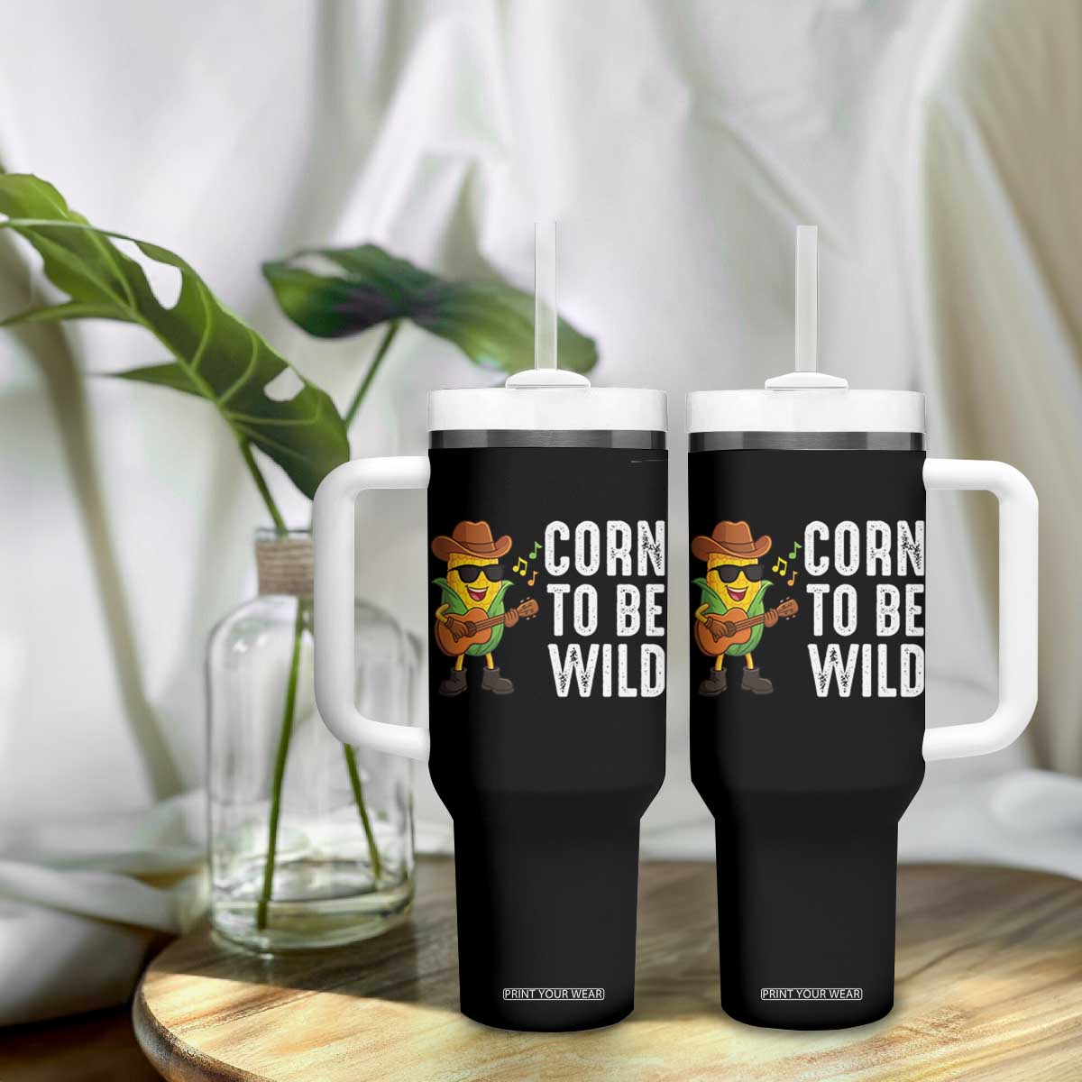 Corn To Be Wild Tumbler With Handle Funny Cowboy Cornboy TS14 Print Your Wear