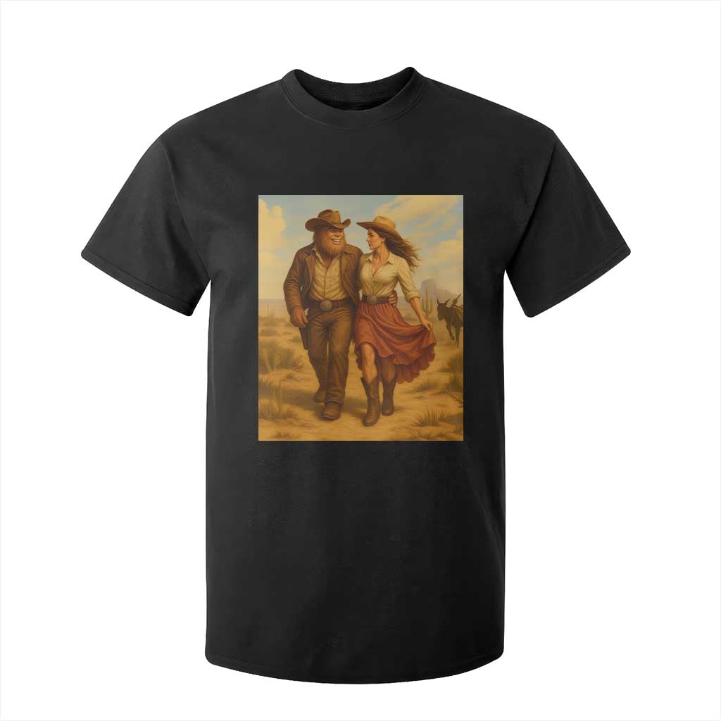 Cowboy Bigfoot T Shirt For Kid Funny Sasquatch Dancing Cowgirl Western Country TS14 Black Print Your Wear