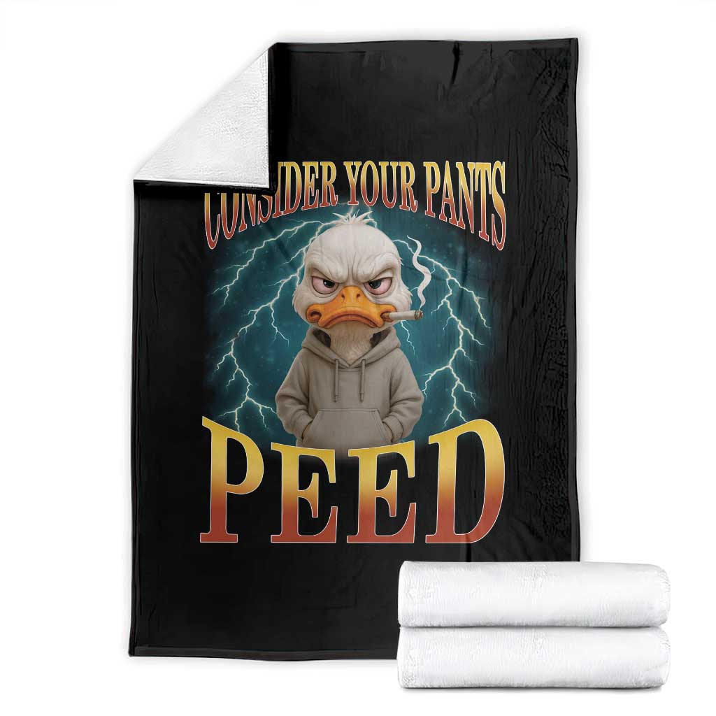 Funny Smoking Goose Meme Throw Blanket Consider Your Pants Peed TS14 Black Print Your Wear