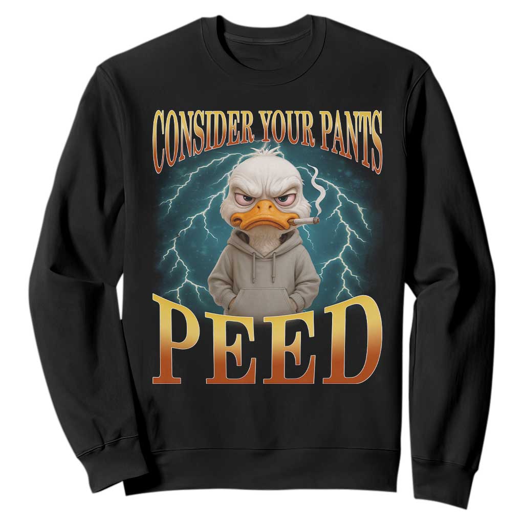 Funny Smoking Goose Meme Sweatshirt Consider Your Pants Peed TS14 Black Print Your Wear