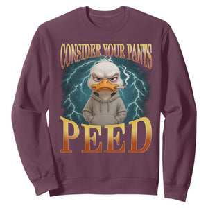 Funny Smoking Goose Meme Sweatshirt Consider Your Pants Peed TS14 Maroon Print Your Wear