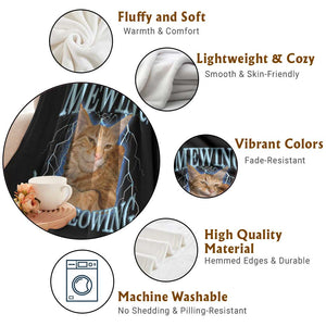 Mewing Not Meowing Throw Blanket Funny Cat Meme TS14 Print Your Wear