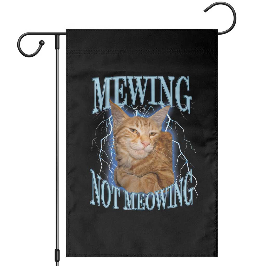 Mewing Not Meowing Garden Flag Funny Cat Meme TS14 Black Print Your Wear