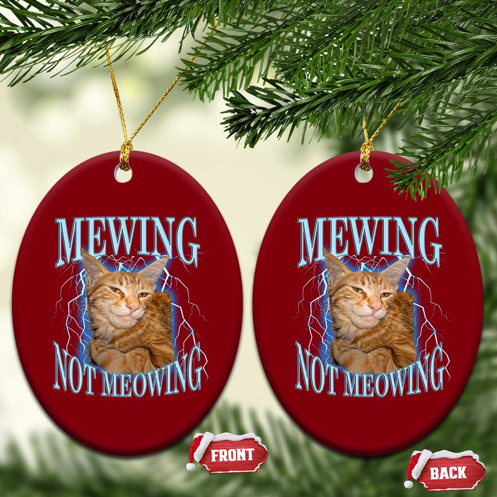 Mewing Not Meowing Ceramic Ornament Funny Cat Meme TS14 Print Your Wear