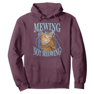 Mewing Not Meowing Hoodie Funny Cat Meme TS14 Maroon Print Your Wear