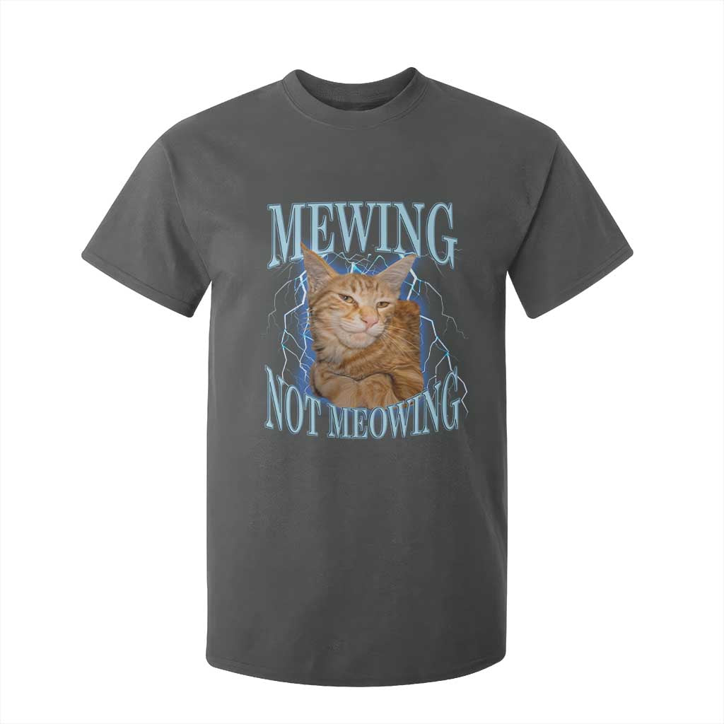 Mewing Not Meowing T Shirt For Kid Funny Cat Meme TS14 Dark Heather Print Your Wear