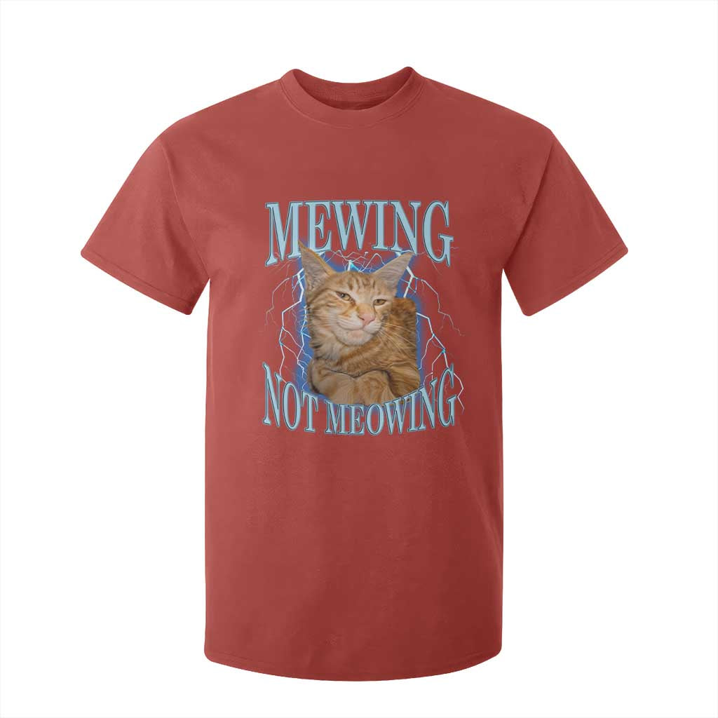 Mewing Not Meowing T Shirt For Kid Funny Cat Meme TS14 Red Print Your Wear