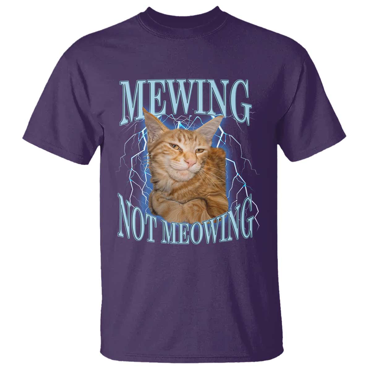 Mewing Not Meowing T Shirt Funny Cat Meme TS14 Purple Print Your Wear