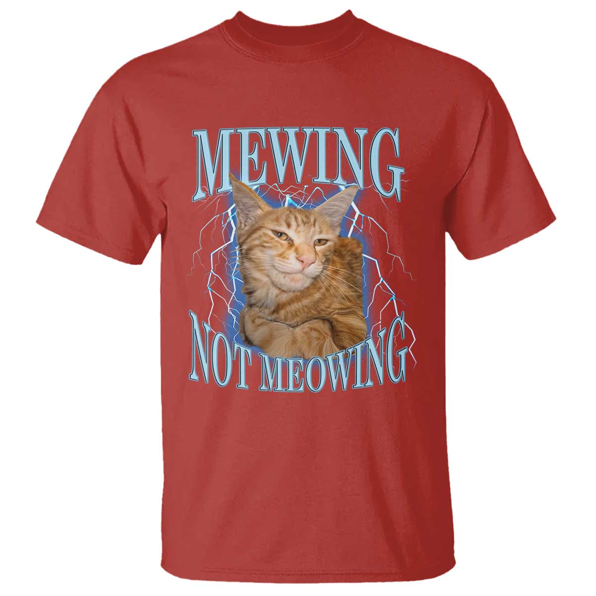 Mewing Not Meowing T Shirt Funny Cat Meme TS14 Red Print Your Wear