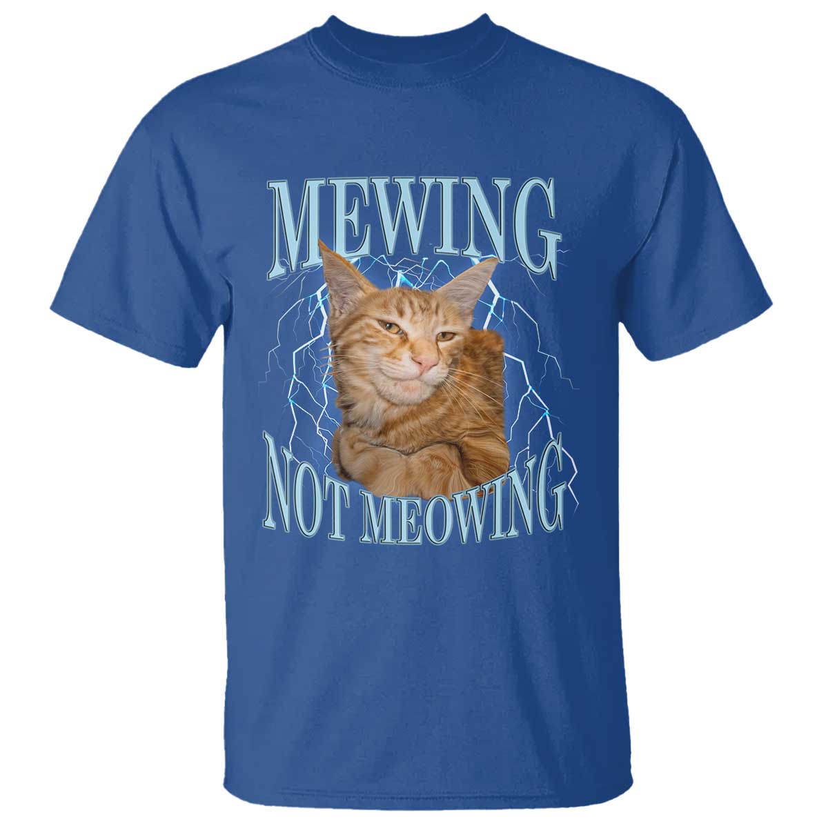 Mewing Not Meowing T Shirt Funny Cat Meme TS14 Royal Blue Print Your Wear
