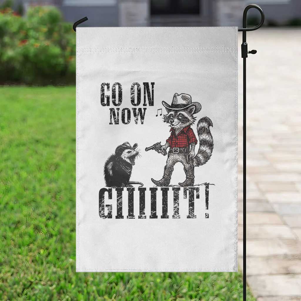 Funny Cowboy Raccoon Opossum Garden Flag Go On Now Git TS14 Print Your Wear