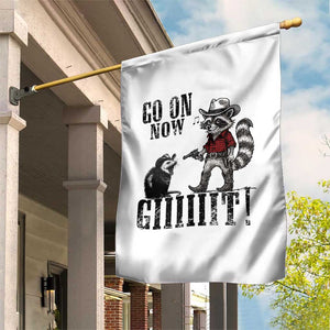 Funny Cowboy Raccoon Opossum Garden Flag Go On Now Git TS14 Print Your Wear