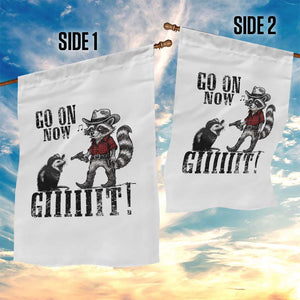 Funny Cowboy Raccoon Opossum Garden Flag Go On Now Git TS14 Print Your Wear