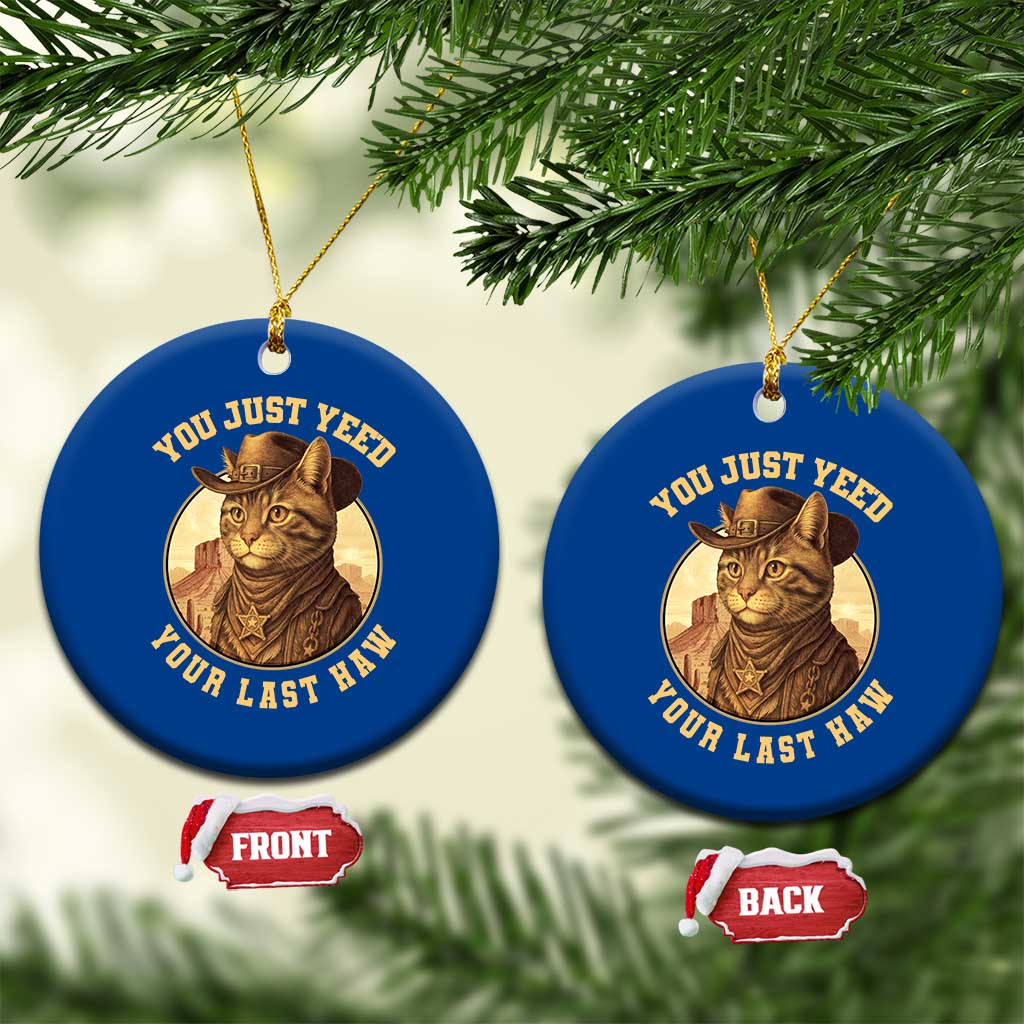 Cowboy Cat Ceramic Ornament You Just Yeehaw Your Last Haw TS14 1pc Blue Print Your Wear