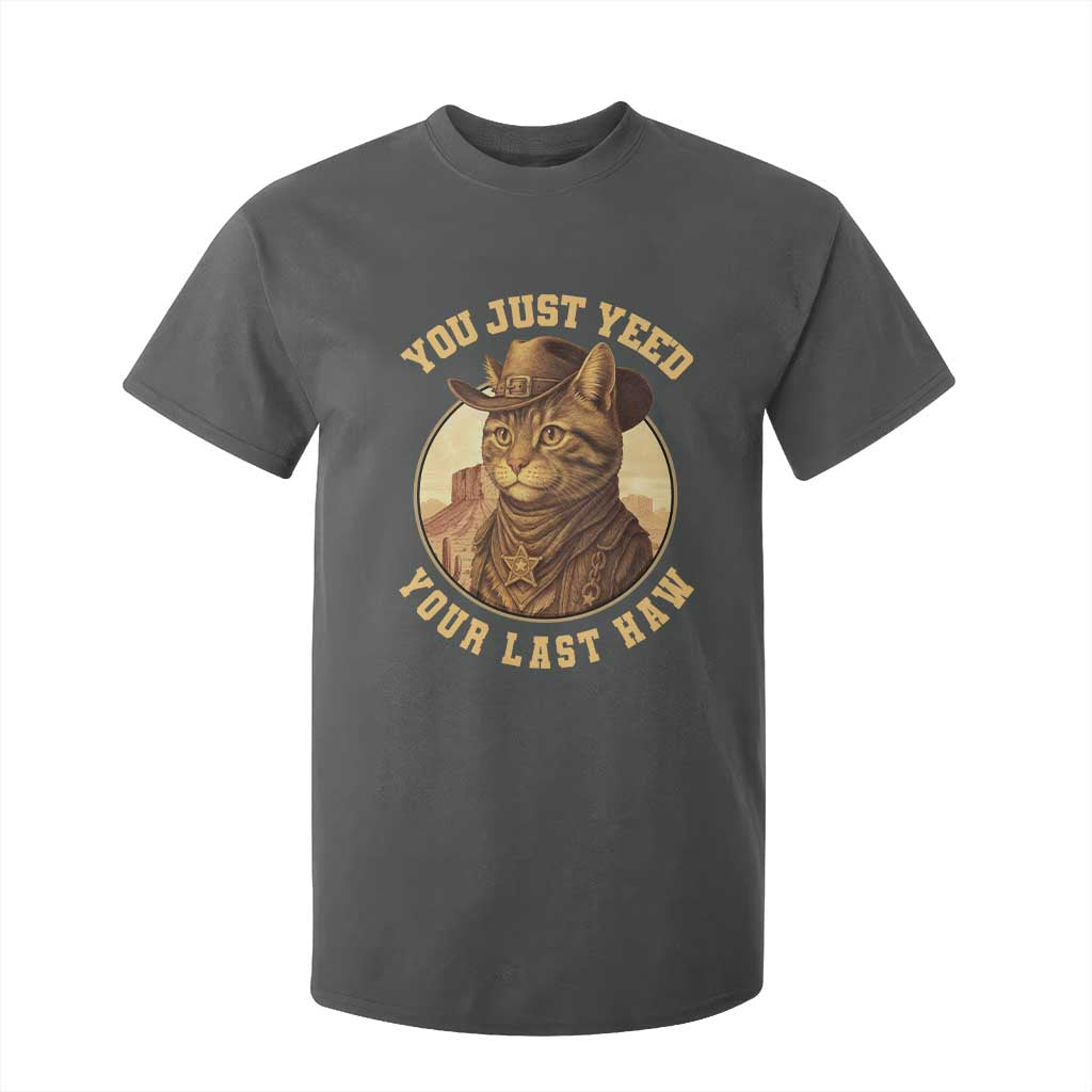 Cowboy Cat T Shirt For Kid You Just Yeehaw Your Last Haw TS14 Dark Heather Print Your Wear
