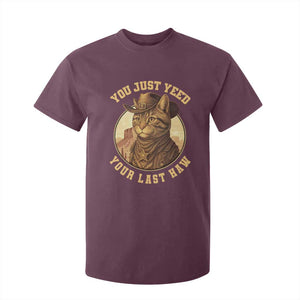 Cowboy Cat T Shirt For Kid You Just Yeehaw Your Last Haw TS14 Maroon Print Your Wear