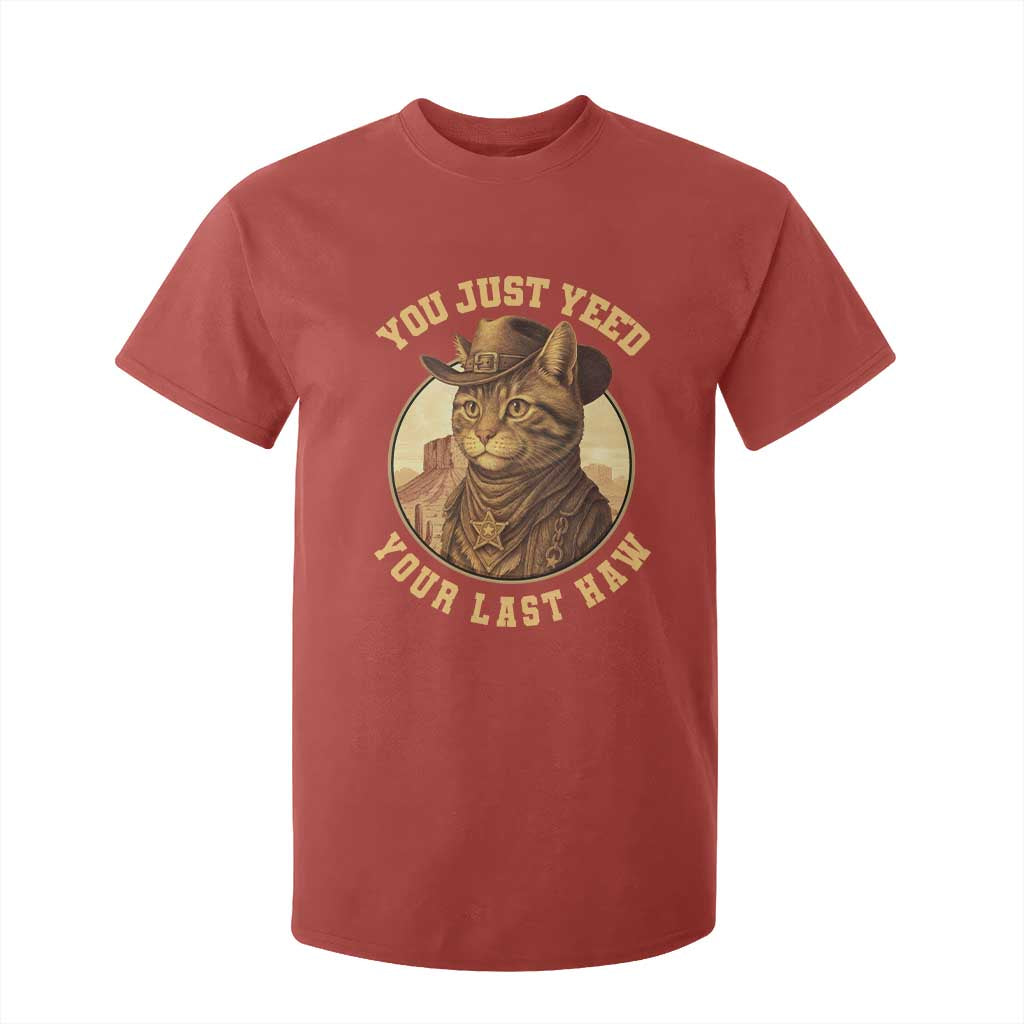Cowboy Cat T Shirt For Kid You Just Yeehaw Your Last Haw TS14 Red Print Your Wear