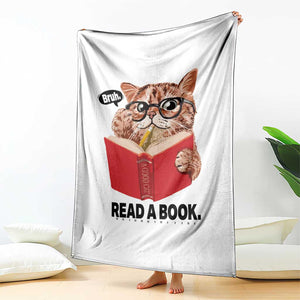Funny Cat Reading Throw Blanket Book Lover TS14 Print Your Wear