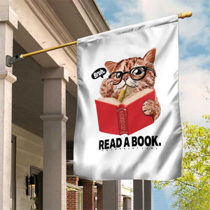 Funny Cat Reading Garden Flag Book Lover TS14 Print Your Wear