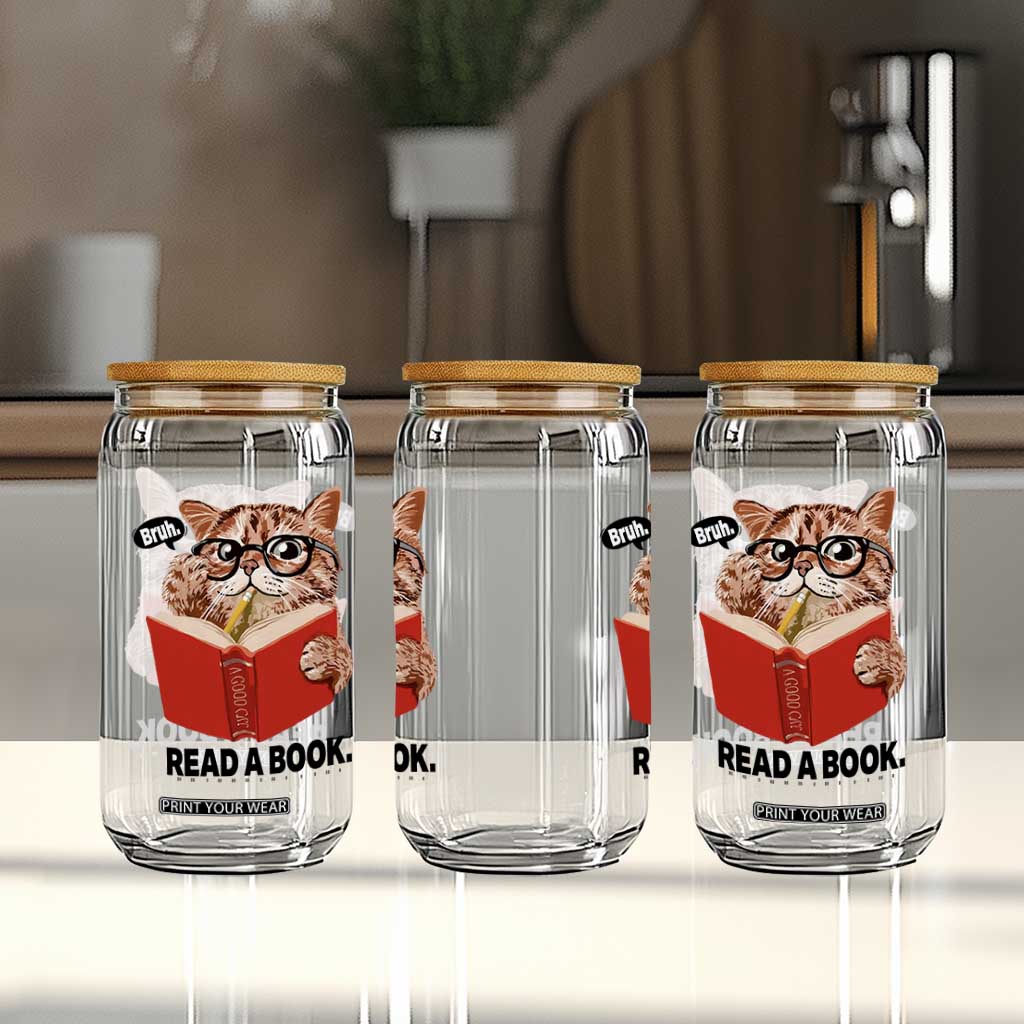 Funny Cat Reading Glass Can Book Lover TS14 Print Your Wear
