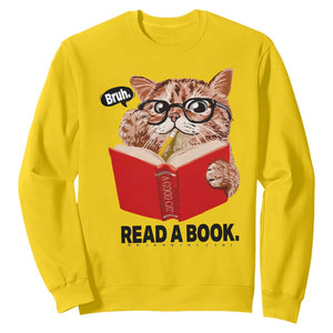 Funny Cat Reading Sweatshirt Book Lover TS14 Daisy Print Your Wear